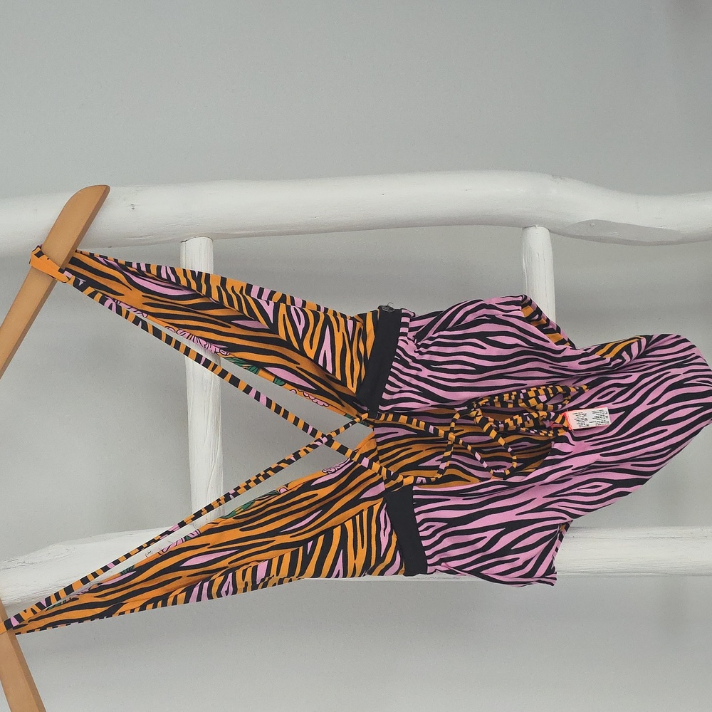Maaji Vibrant Floral and Zebra Print One Piece Reversible Two Way Swimsuit - Picture 4 of 11